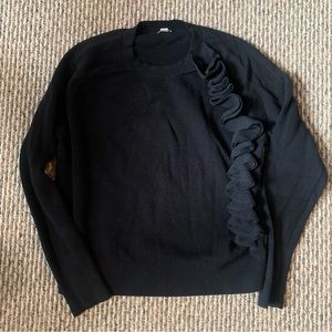 a new day Black Sweater Top Ruffle Casual Size Large